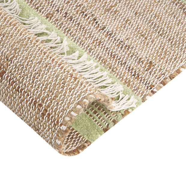 Beliani TALPUR - Gevlochten-Beige-Jute