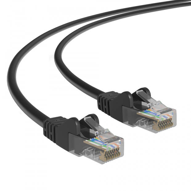 Cat 5e - U/UTP - Netwerkkabel - Patchkabel - Internetkabel - 1 Gbps - 7.5 meter - Zwart - Allteq