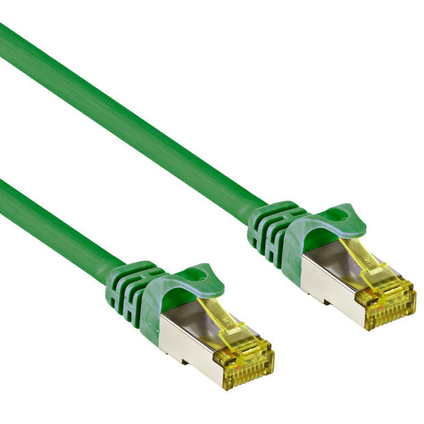 Cat 7 - S/FTP - Netwerkkabel - Patchkabel - Afgeschermd - 10 Gbps - 1 meter – Groen - Allteq