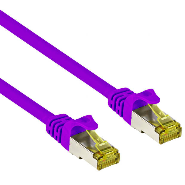 Cat 7 - S/FTP - Netwerkkabel - Patchkabel - Afgeschermd - 10 Gbps - 0.25 meter - Paars - Allteq