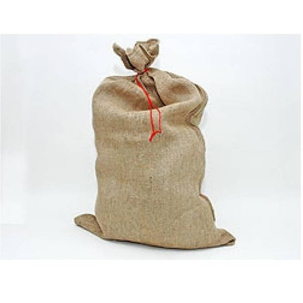 1x Jute cadeau zak voor Kerst/Sinterklaas 90x60 cm - Feestdecoratievoorwerp