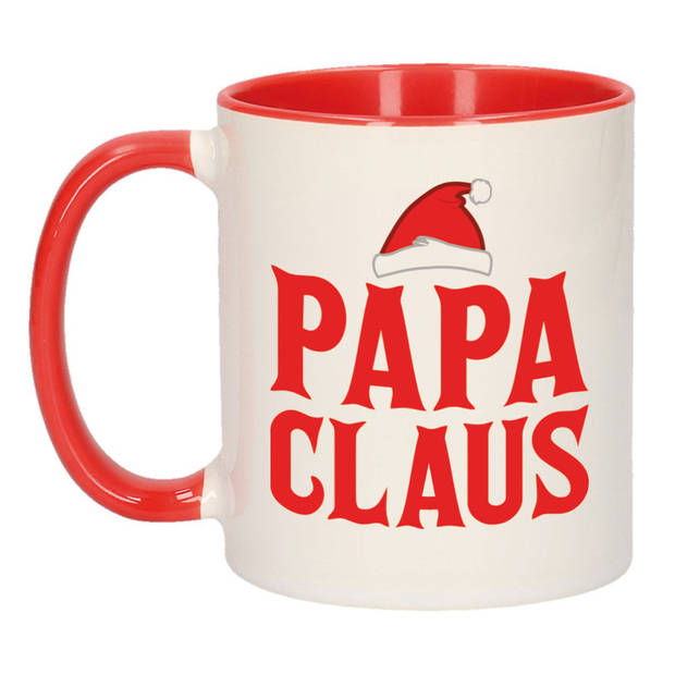 Papa en Mama Claus koffiemokken / bekers kerstcadeau vader/moeder 300 ml - Bekers