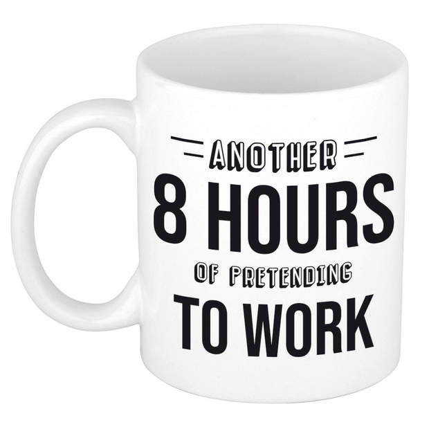 8 hours of pretending to work cadeau mok / beker - cadeau collega - feest mokken