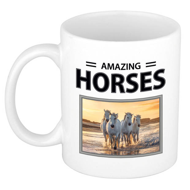 Set van 3x stuks paarden thema drink mokken met dieren foto print van amazing horses - feest mokken