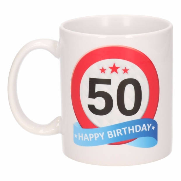 Cadeau set voor 50e verjaardag - Koffie mok en funny Wc-rol - Voor vrouwen van 50 - feest mokken