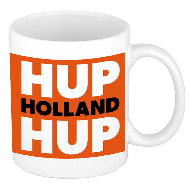 Mok/ beker wit Hup Holland hup 300 ml - feest mokken