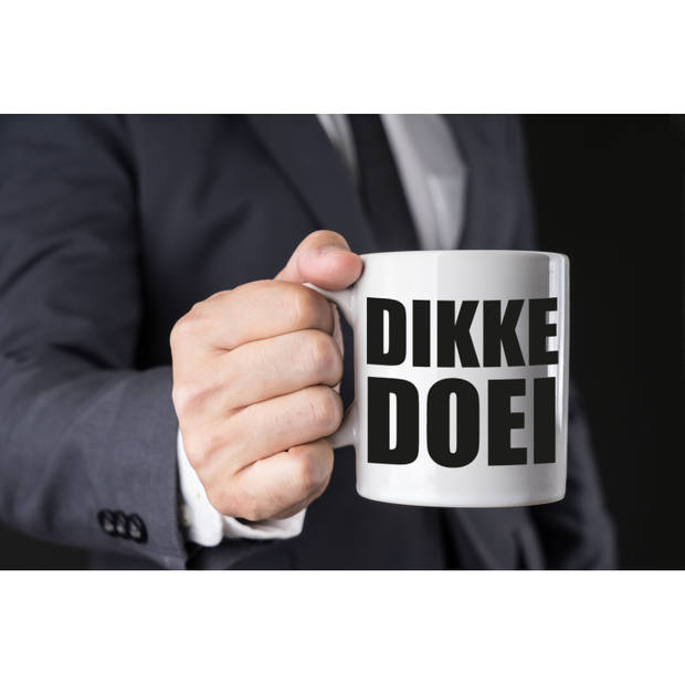 Bellatio Decorations Dikke doei afscheids cadeau mok - wit - 300 ml keramiek - feest mokken