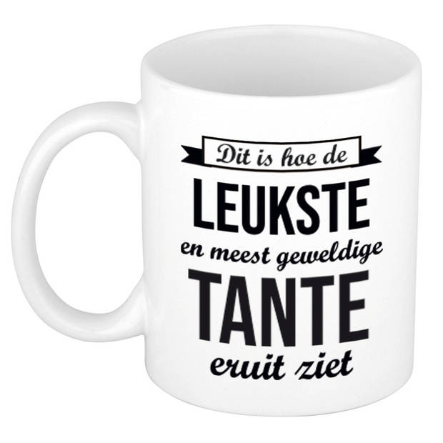 Leukste en meest geweldige tante cadeau mok / beker wit 300 ml - feest mokken