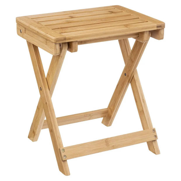 Bijzettafel opvouwbaar van bamboe hout - L39 x B33 x H44 cm - Bijzettafels