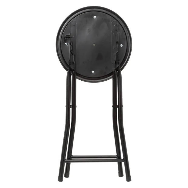 4x stuks bijzet krukje/stoel - Opvouwbaar - zwart/grijs - 46 cm - Bijzettafels