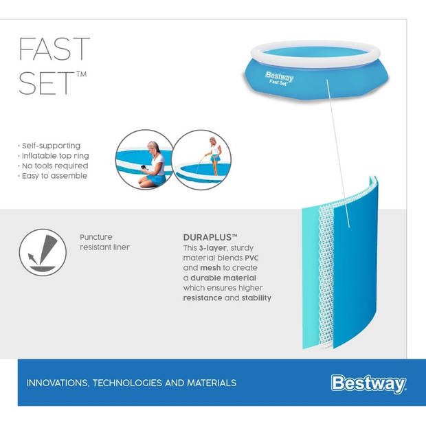 Bestway Zwembad Fast Set - Inclusief accessoires - 305x66 cm