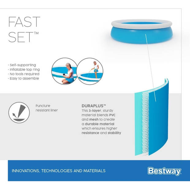 Bestway Zwembad Fast Set - Inclusief accessoires - 366x76 cm