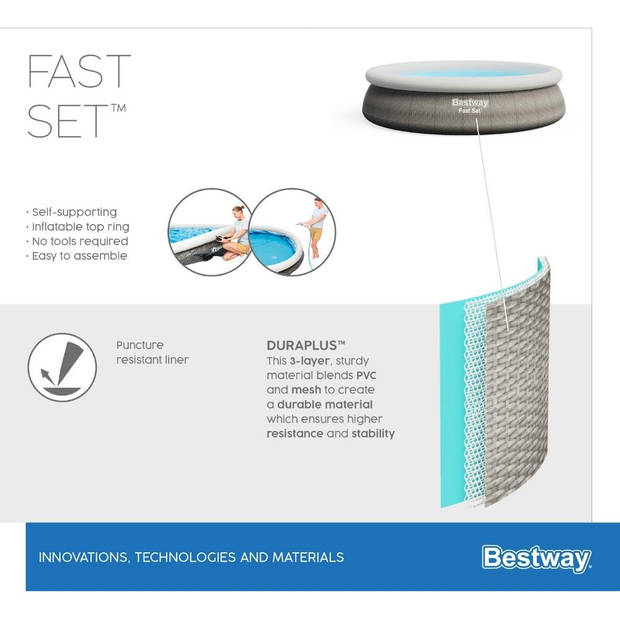 Bestway - Zwembad Fast Set - 366x76 cm - Inclusief accessoires