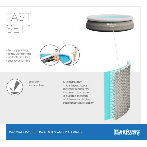 Bestway - Zwembad Fast Set - 366x76 cm - Zwembad Bundel