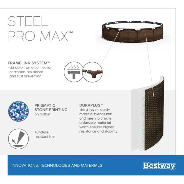 Bestway - Zwembad Steel Pro MAX - Inclusief accessoires - 366x100 cm