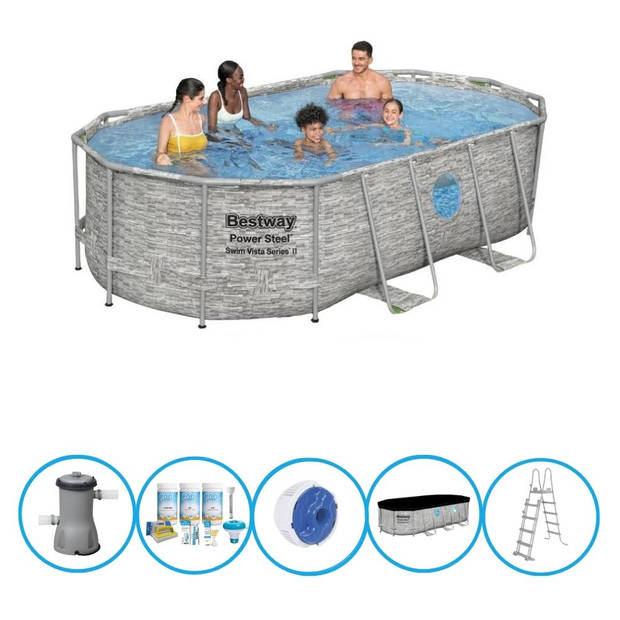 Bestway Zwembad Power Steel Swim Vista - Zwembadpakket - 427x250x100 cm