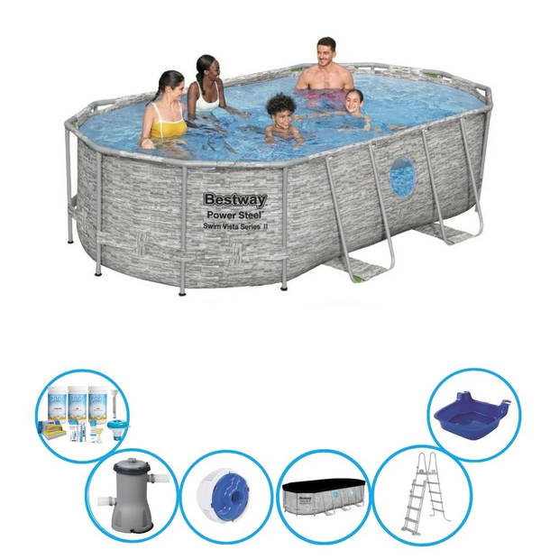 Bestway Zwembad Power Steel Swim Vista - Met accessoires - 427x250x100 cm