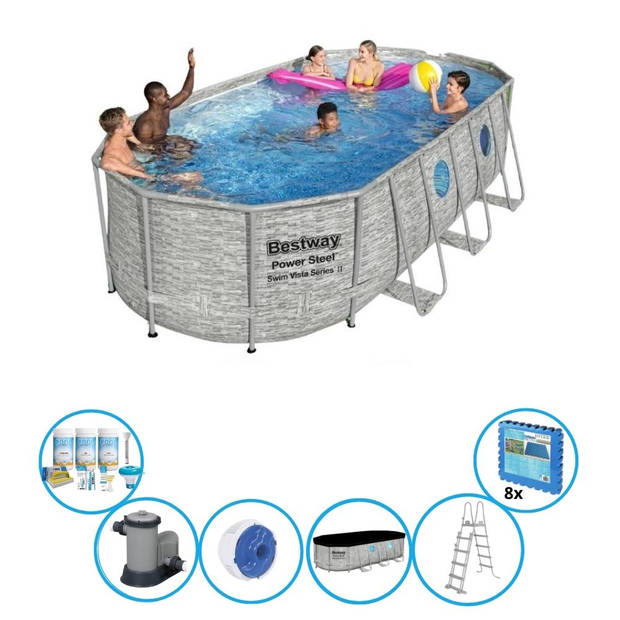 Bestway Zwembad Power Steel Swim Vista - Inclusief accessoires - 549x274x122 cm