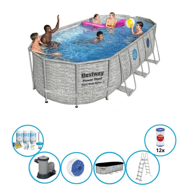 Bestway Zwembad Power Steel Swim Vista - Zwembad Bundel - 549x274x122 cm