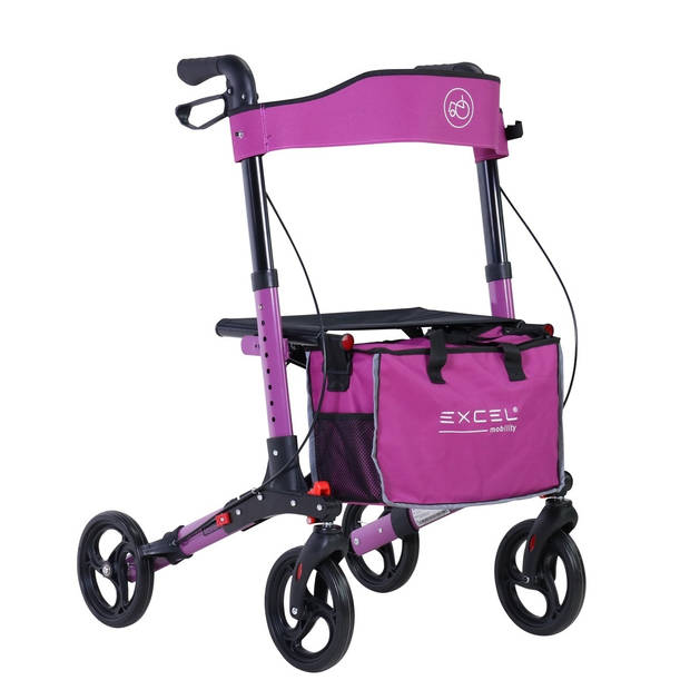 Rollator Triple Motion - Roze