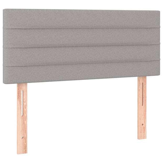 The Living Store Boxspringbed - Comfort - Bed - 193x93x78/88 cm - Lichtgrijs