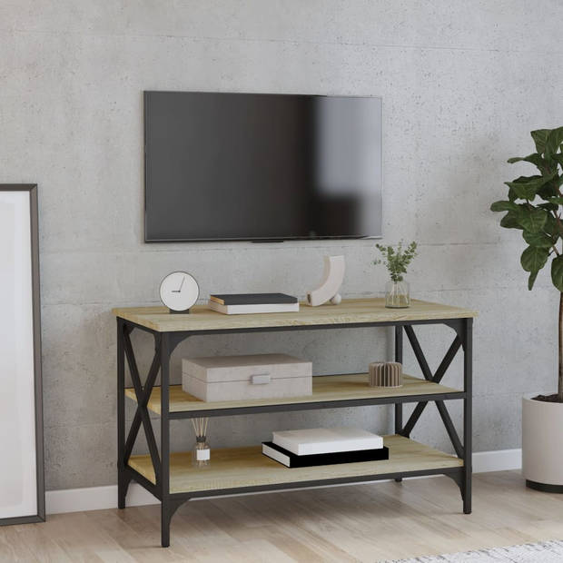 The Living Store TV-Kast - Industrieel - Sonoma Eiken - 80 x 40 x 50 cm