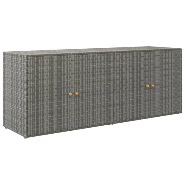 vidaXL Tuinkast 198x55,5x80 cm poly rattan grijs