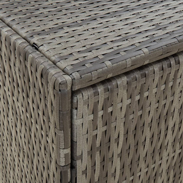 The Living Store Tuinkast Poly Rattan - 59x40x180 cm - Grijs