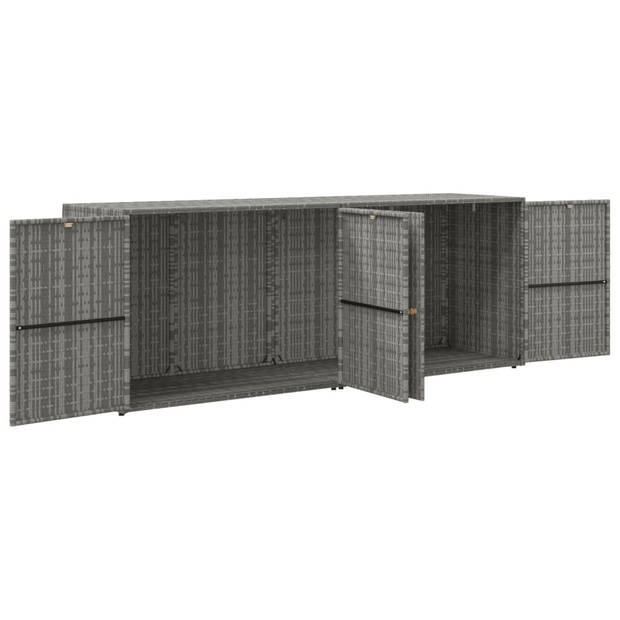 vidaXL Tuinkast 198x55,5x80 cm poly rattan grijs