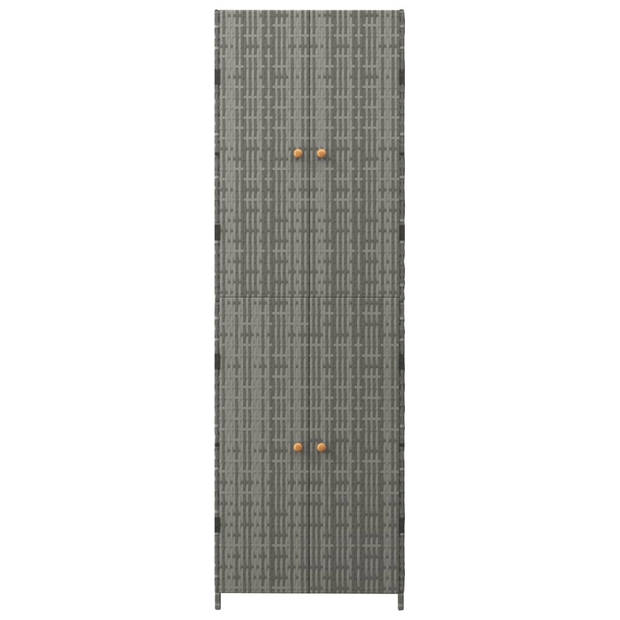 vidaXL Tuinkast 59x40x180 cm poly rattan grijs