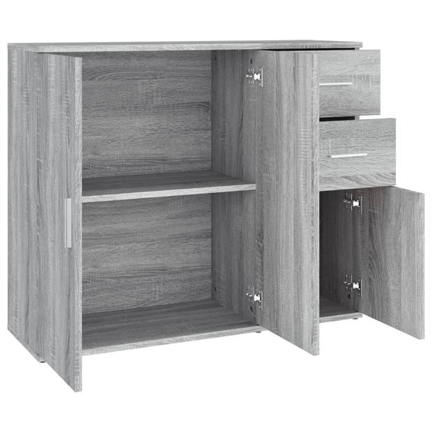 The Living Store Dressoir Classic Grey Sonoma Eiken - 91x29.5x75 cm - Stevig bewerkt hout