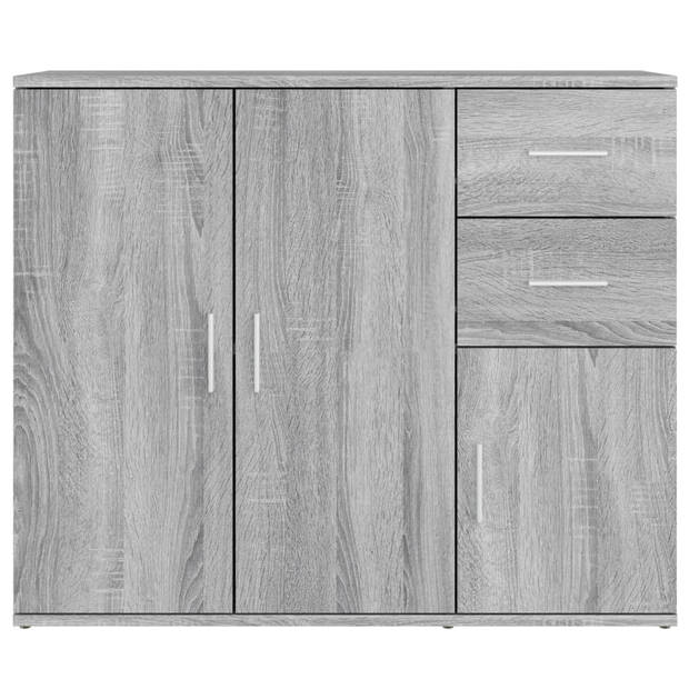 The Living Store Dressoir Classic Grey Sonoma Eiken - 91x29.5x75 cm - Stevig bewerkt hout