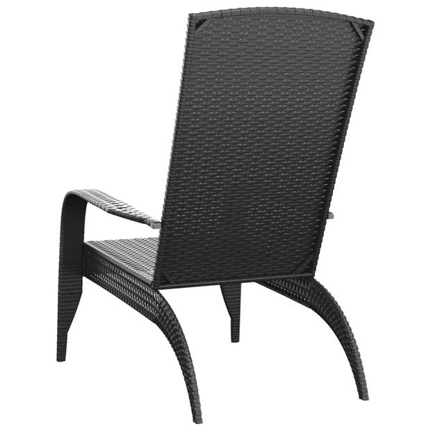 vidaXL Tuinstoel Adirondack poly rattan zwart