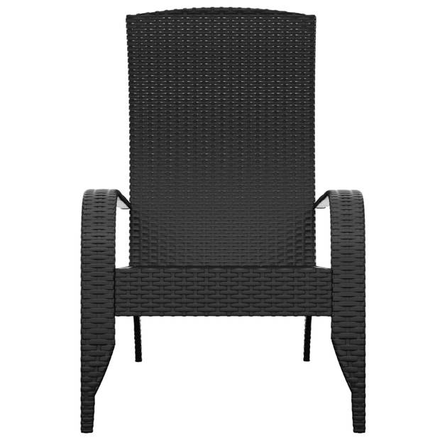 vidaXL Tuinstoel Adirondack poly rattan zwart