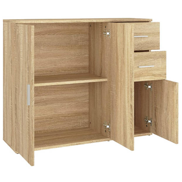 The Living Store Dressoir Classic Sonoma Eiken - 91 x 29.5 x 75 cm - Stevig bewerkt hout