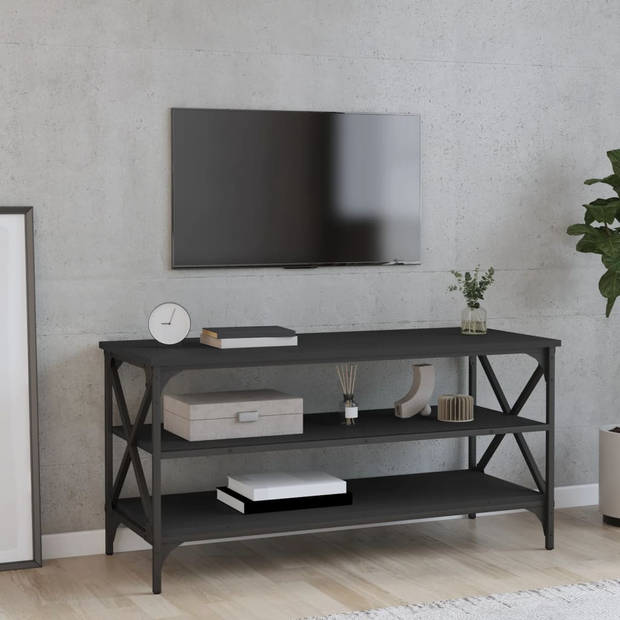 The Living Store TV-kast - Industrieel - 100x40x50 cm - Zwart