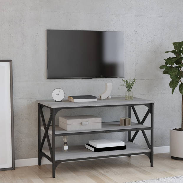 vidaXL Tv-meubel 80x40x50 cm bewerkt hout grijs sonoma eikenkleurig