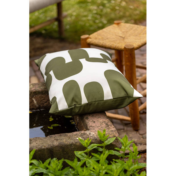 Dutch Decor - RIVANO - Outdoor Kussenhoes 40x60 cm - waterafstotend en uv-bestendig - Olive Branch - groen