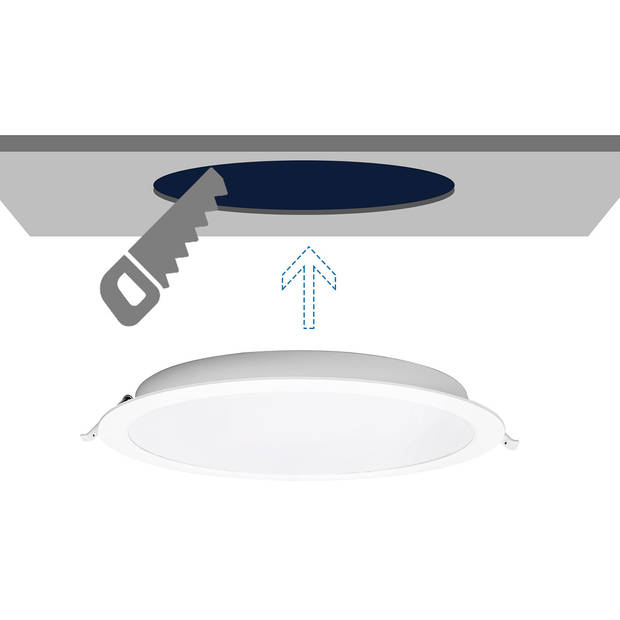 LED Paneel - Downlight - Aigi - Natuurlijk Wit 4000K - 24W - Ø30 - Inbouw - Rond - Wit - Flikkervrij