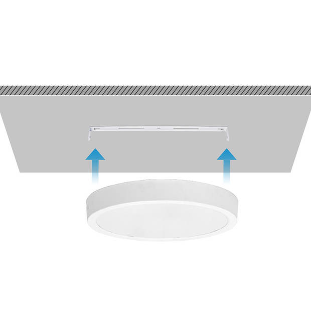 LED Paneel - Downlight - Aigi - Natuurlijk Wit 4000K - 24W - Ø30 - Opbouw - Rond - Wit - Flikkervrij