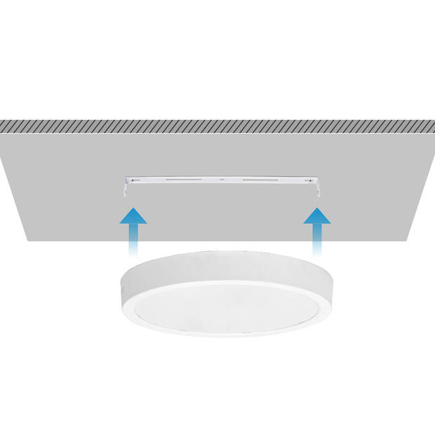 LED Paneel - Downlight - Aigi - Helder/Koud Wit 6500K - 24W - Ø30 - Opbouw - Rond - Wit - Flikkervrij