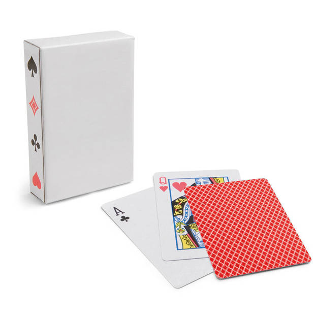 4x Speelkaartenhouders hout 50 cm inclusief 54 speelkaarten rood - Speelkaarthouders