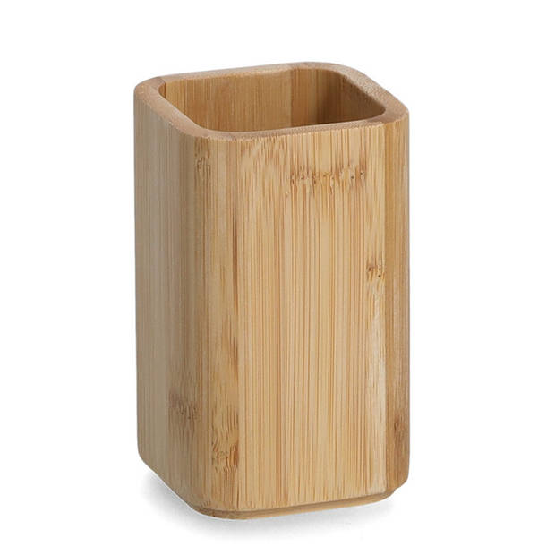 Tandenborstelhouder - bamboe hout - 7 x 11 cm - Tandenborstelhouders