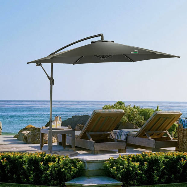 MaxxGarden Zweefparasol - Ø300 cm - Frame Royal Grey (antraciet)