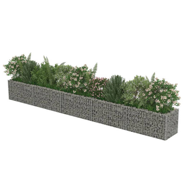 The Living Store Gabion verhoogde plantenbak - 450 x 50 x 50 cm - weerbestendig gegalvaniseerd staal