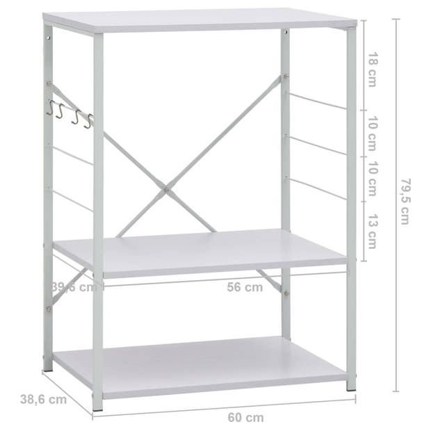 vidaXL Magnetronkast 60x39,6x79,5 cm bewerkt hout wit