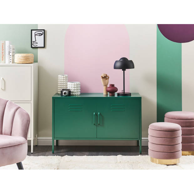 Beliani URIA - Sideboard-Groen-Staal