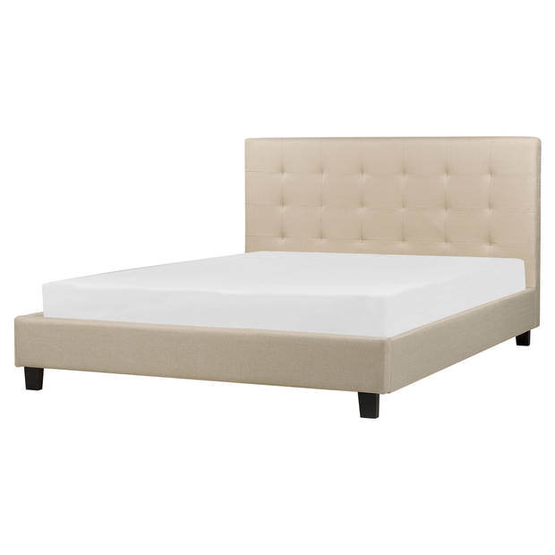 Beliani ROCHELLE - Tweepersoonsbed-Beige-Polyester