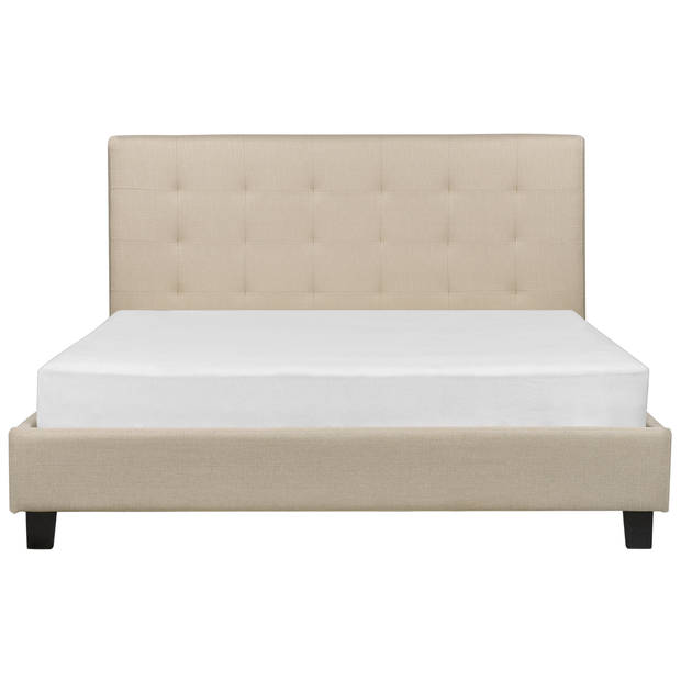 Beliani ROCHELLE - Tweepersoonsbed-Beige-Polyester