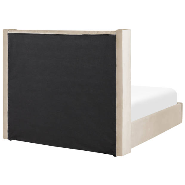 Beliani LUBBON - Tweepersoonsbed-Beige-Fluweel